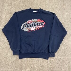 vintage Nascar sweatshirt mens xl blue 1990s racing Rusty wallace racing